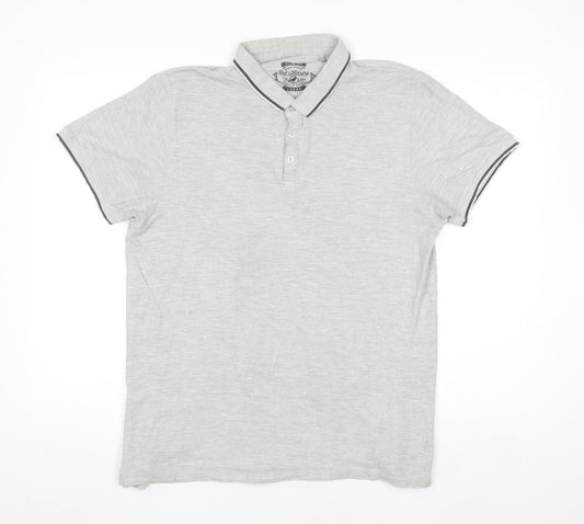 Red Herring Mens Grey Slim Fit Polo Shirt Size L