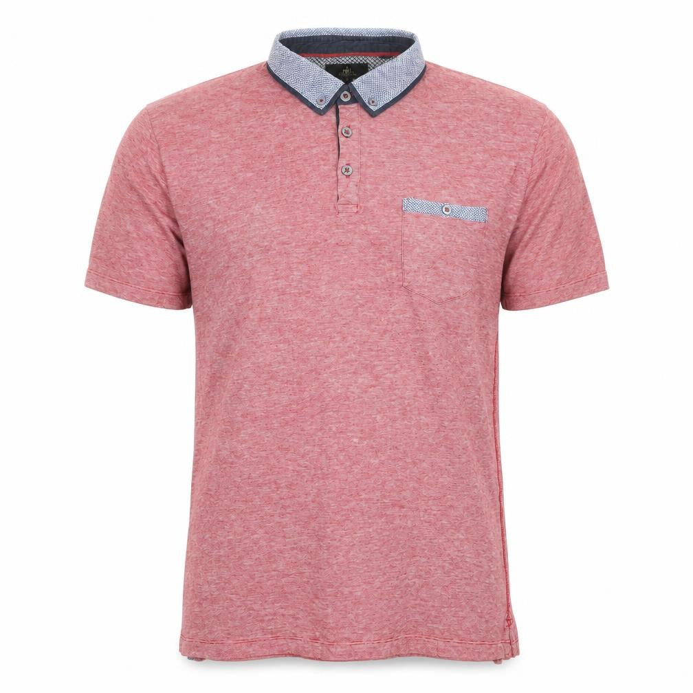 Next Men’s Red Cotton Polo Shirt Size L Button Collar Casual Top