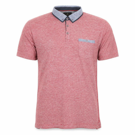 Next Men’s Red Cotton Polo Shirt Size L Button Collar Casual Top