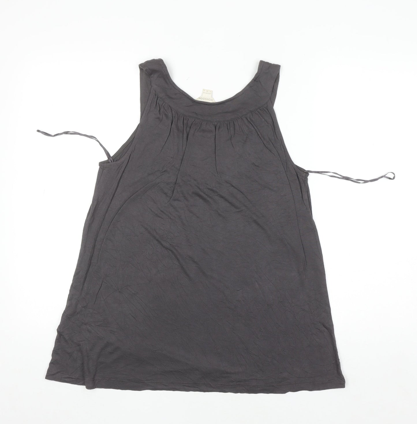 Monsoon Women Grey Beaded Sequin Tunic Tank Top Size 12