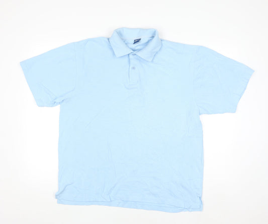 Chums Men's Blue Cotton Polo Shirt Size L Regular Fit