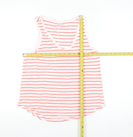 GAP Women’s Pink Striped Rayon Tank Top Size M Sleeveless Summer Casual
