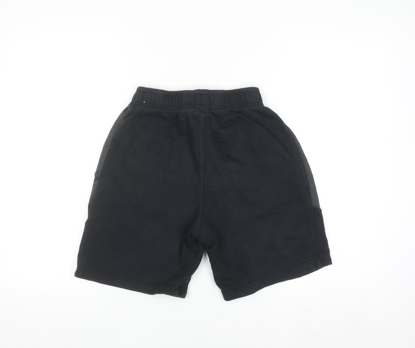 Nike Teens Black L Sweat Shorts with Logo and Elastic Waist