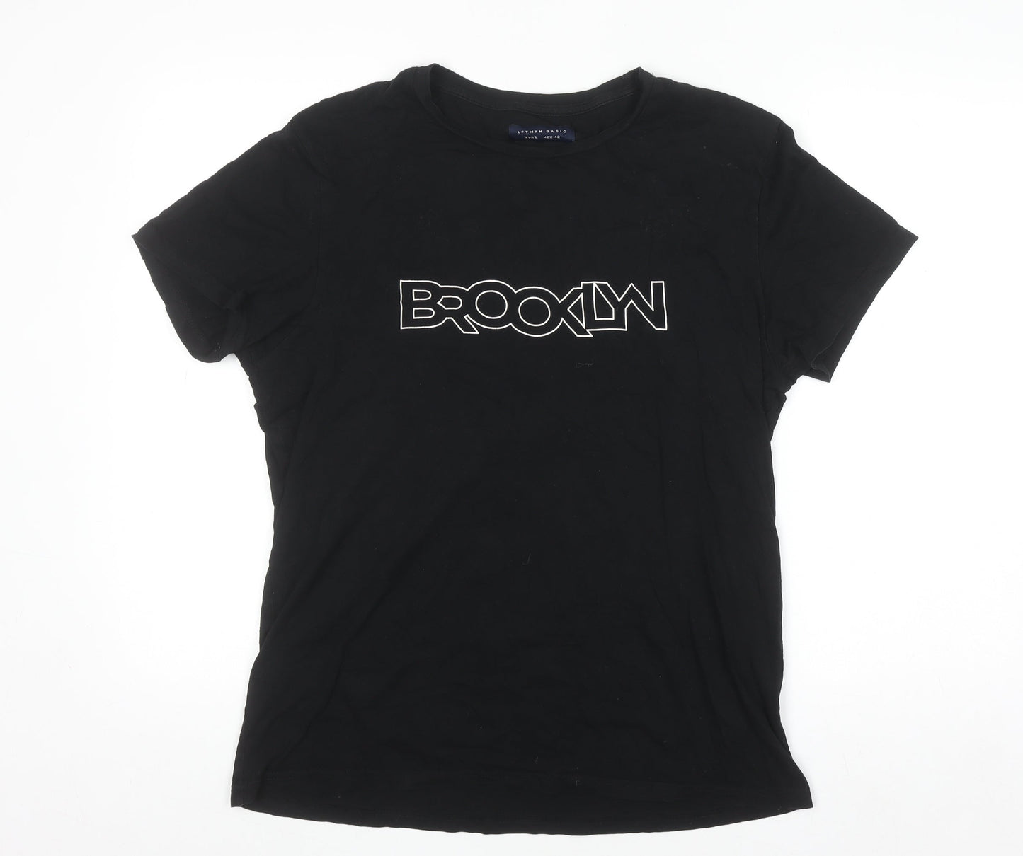 LFTMAN BASIC Men's Black Brooklyn Graphic Cotton T-Shirt Size L