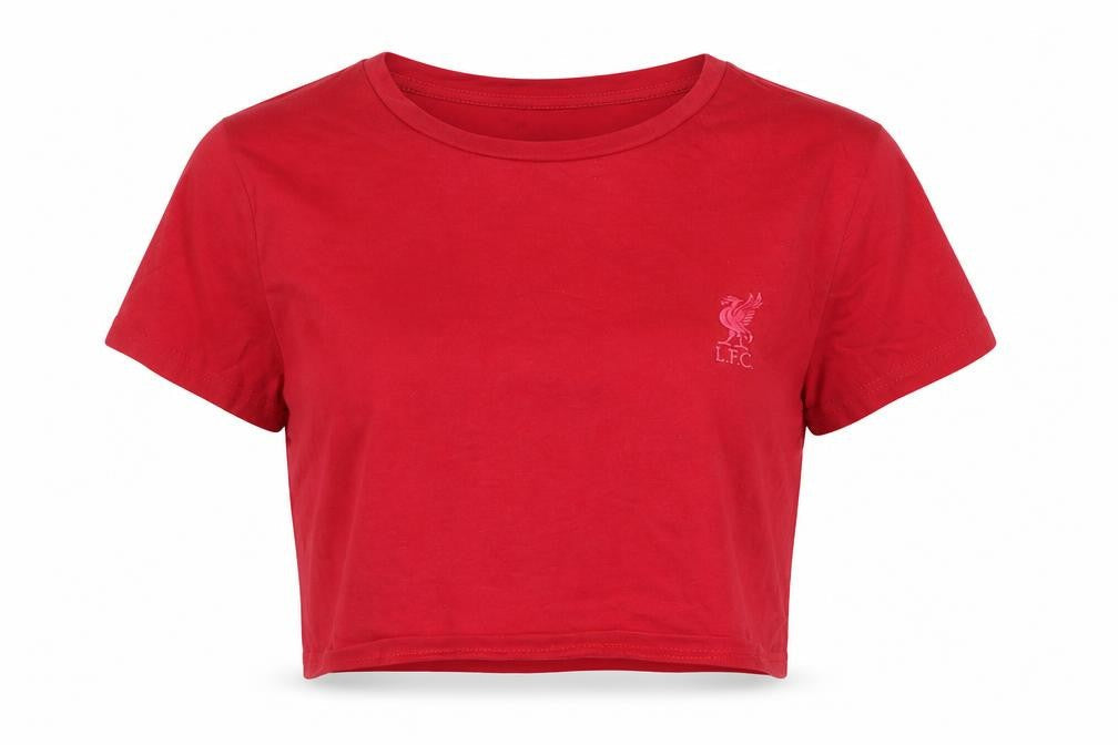 L.F.C. Women's Red Cropped Crew Neck Cotton T-Shirt Size 10