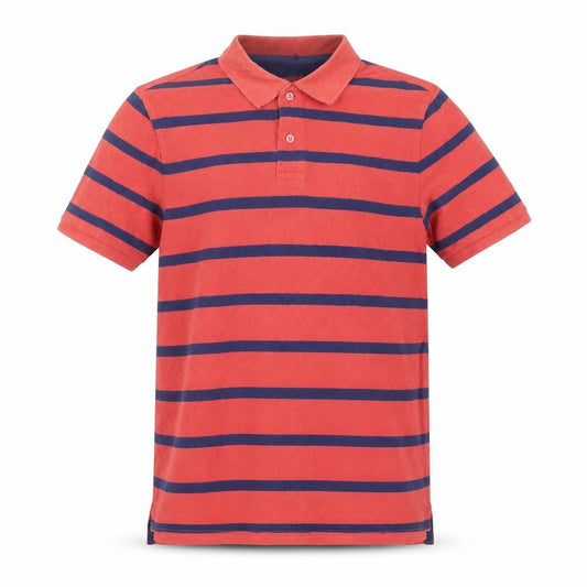 Charles Tyrwhitt Men's Red Striped Slim Fit Polo Shirt M