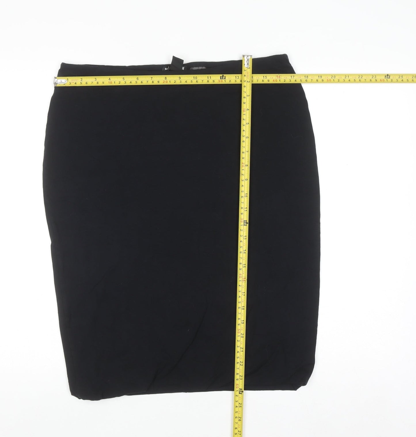 H&M Womens Black Knee Length Pencil Skirt Size L Stretch Cotton