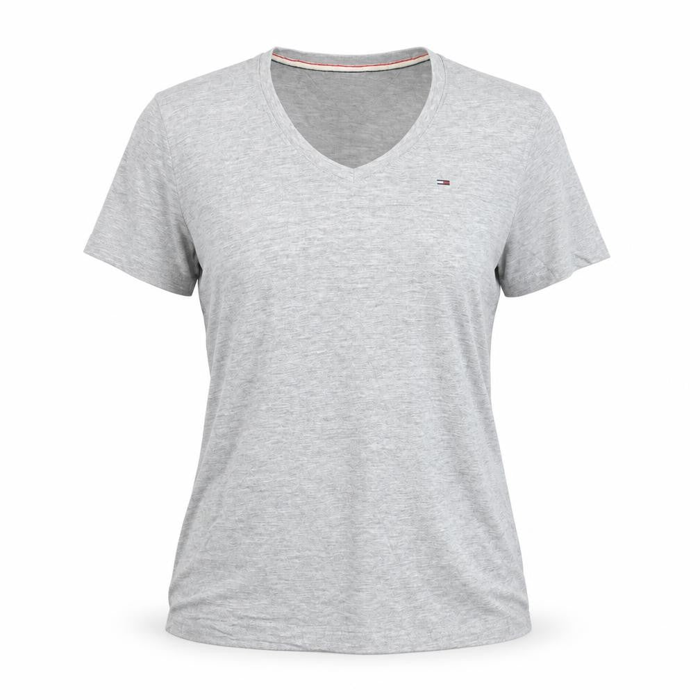 Tommy Hilfiger Mens Grey V-Neck Short Sleeve Cotton T-Shirt XL