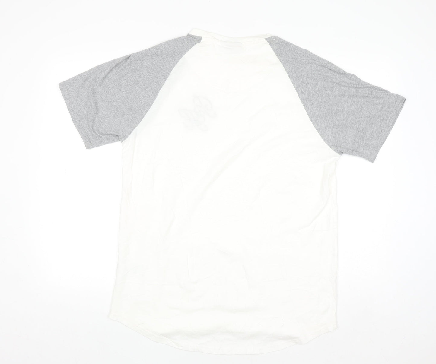 Beck & Hersey Mens White Grey XL Raglan Cotton T-Shirt