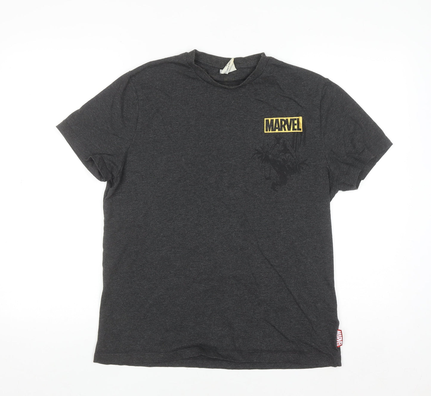 Marvel Men's Grey Black Panther T-Shirt M Graphic Print Crew Neck