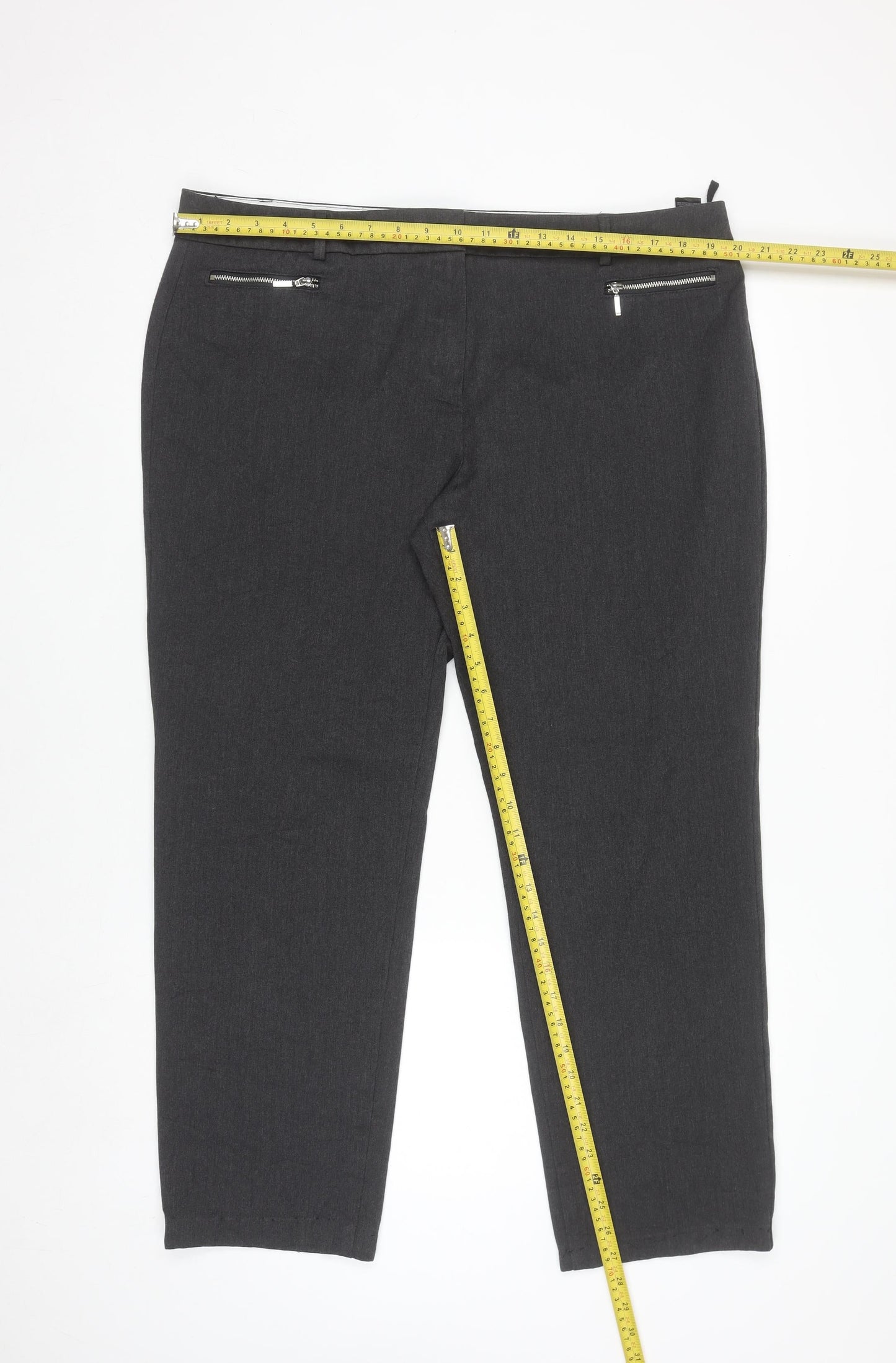 Marks and Spencer Women's Charcoal Slim Trousers Size 18