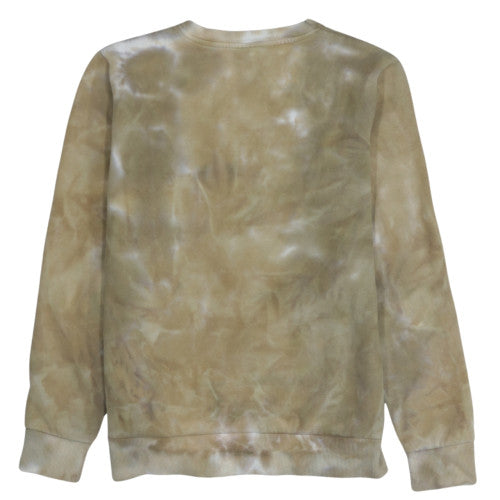 Ellesse Womens Beige Tie-Dye Sweatshirt UK 8 Crew Neck Logo Pullover