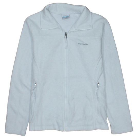 Columbia Womens White Fleece Full Zip Jacket Size L