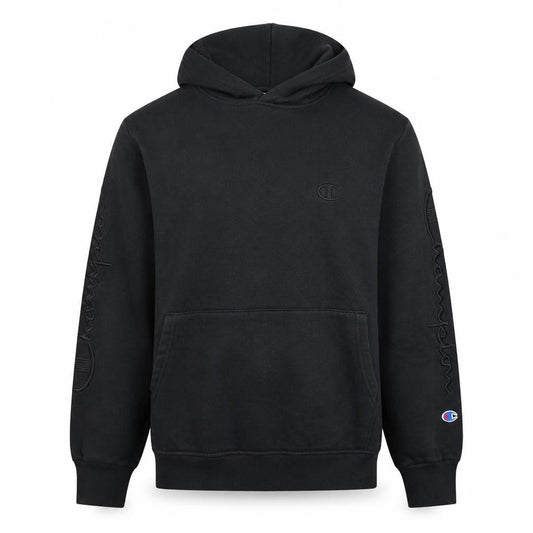 Champion Men's Black Medium Pullover Hoodie with Logo Embroidery
