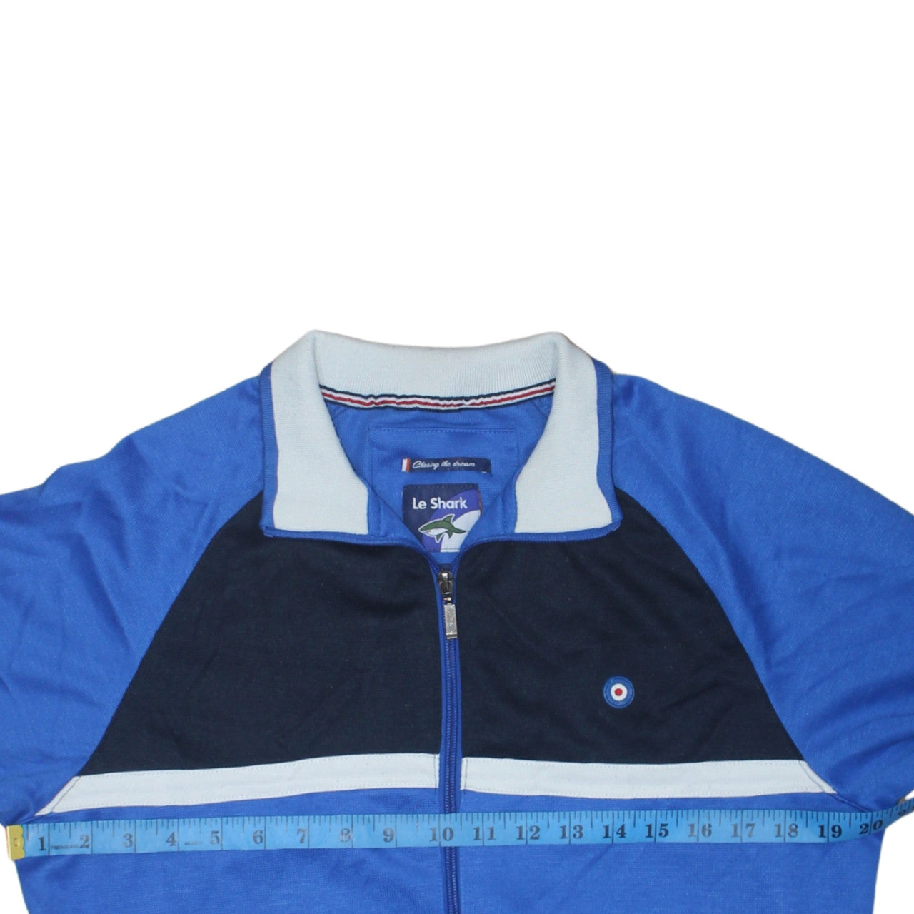 Le Shark Men's Blue Full Zip Sweatshirt Medium Polyester Retro Sports