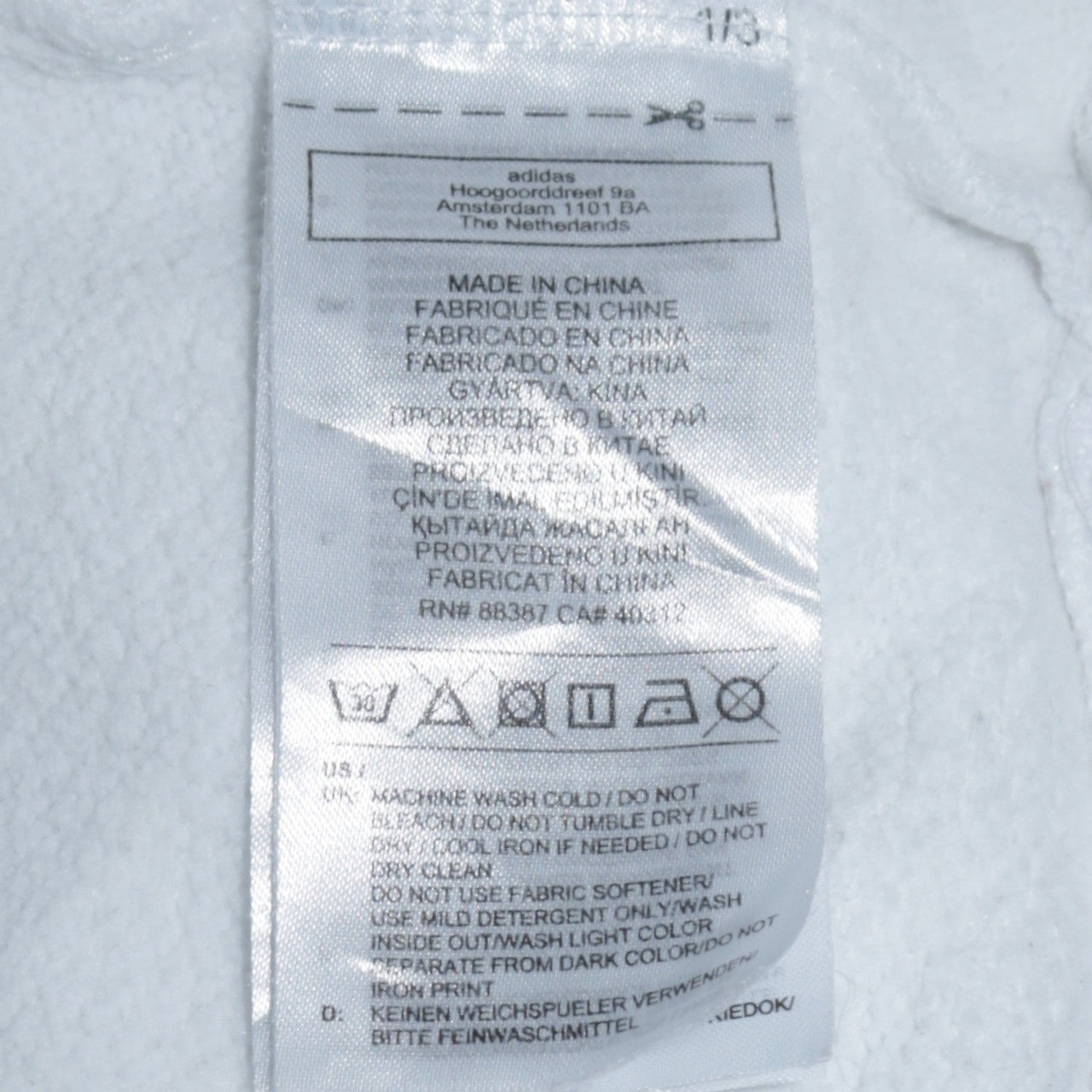 Adidas Womens White Pullover Hoodie Medium Hooded Sweatshirt with Logo Print