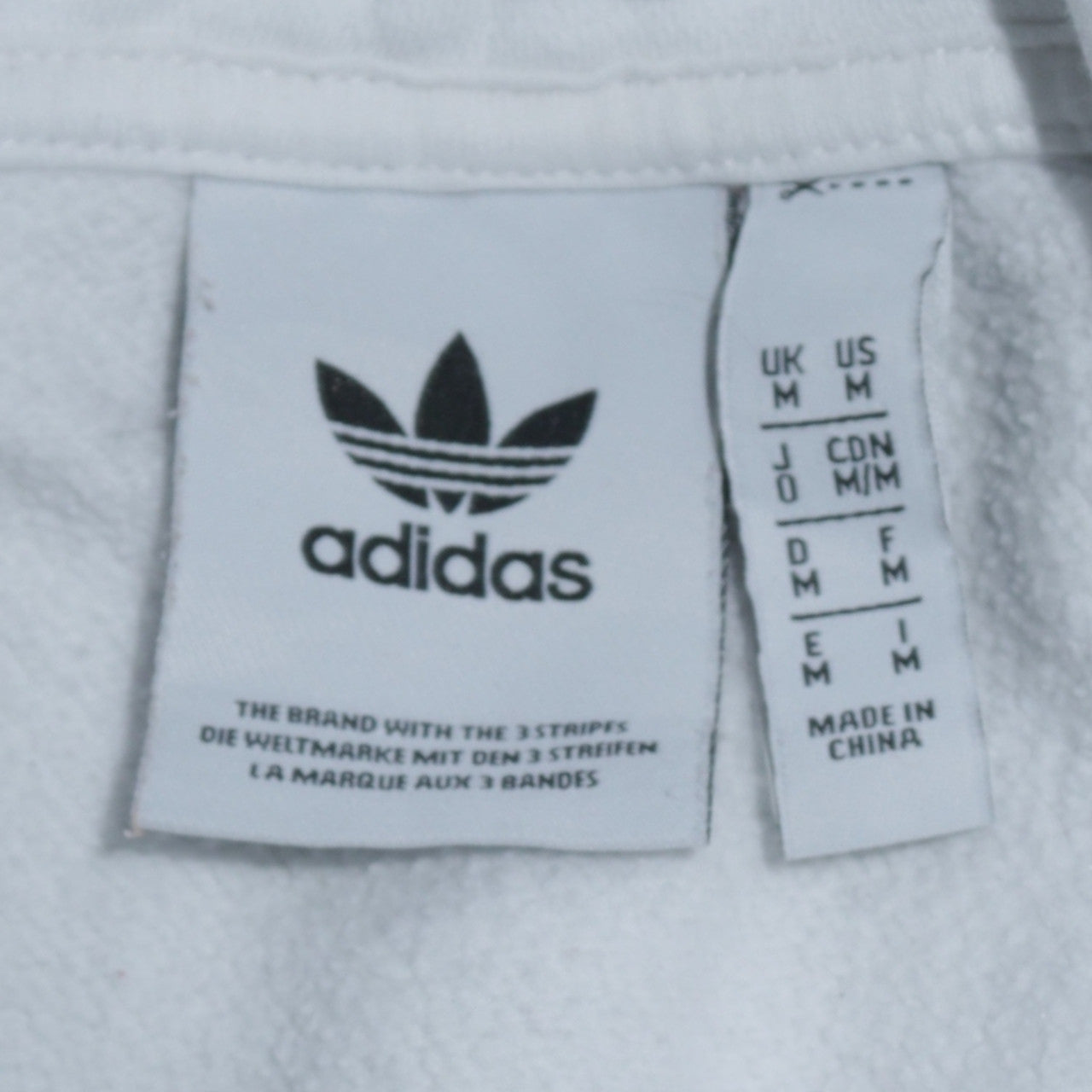 Adidas Womens White Pullover Hoodie Medium Hooded Sweatshirt with Logo Print