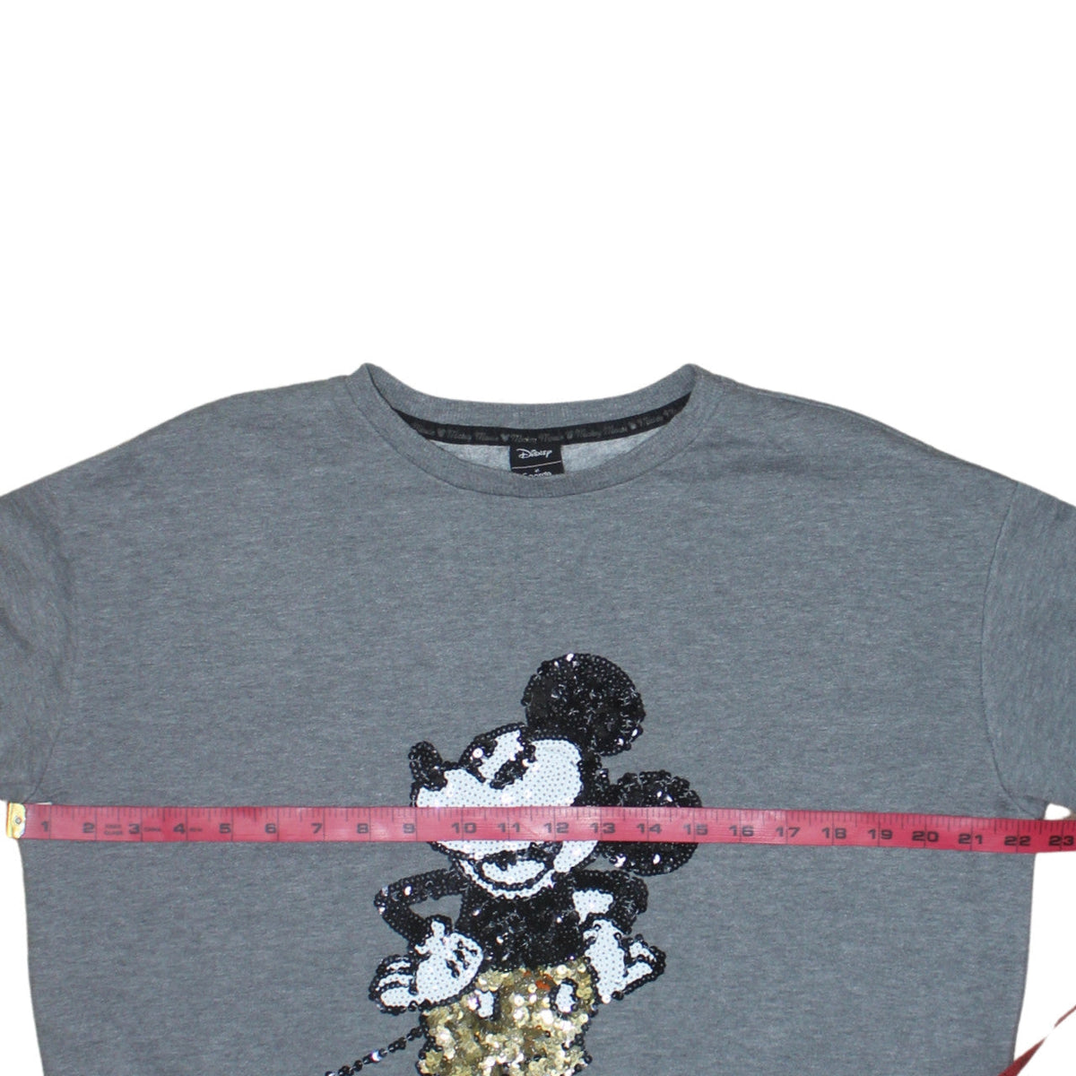 Back view of Disney at George Women's Grey Sequin Mickey Sweatshirt UK 12