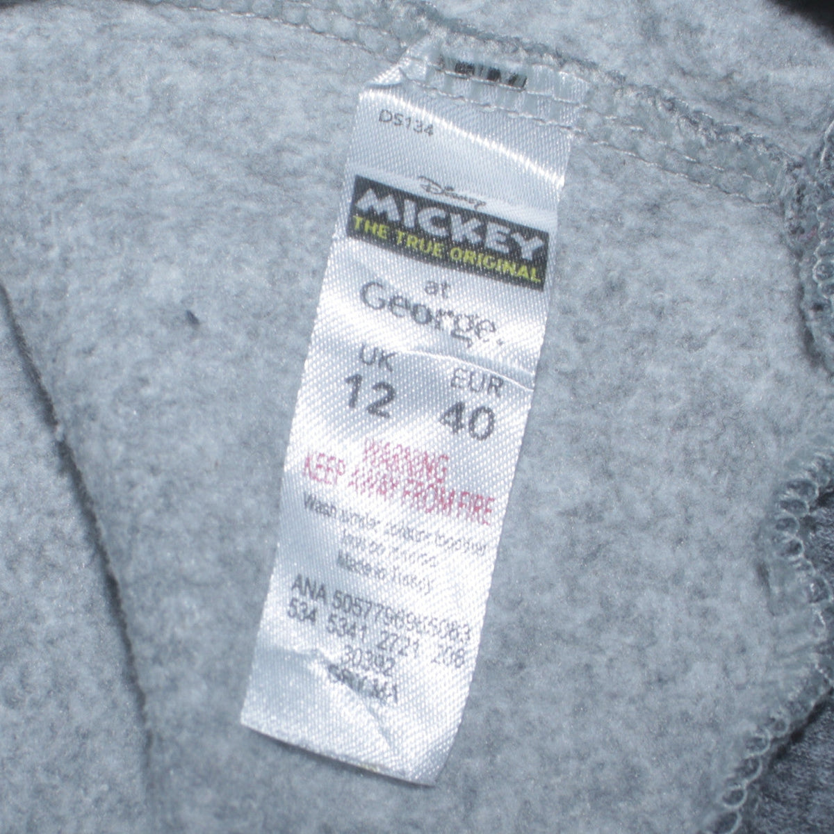 Additional view of Disney at George Women's Grey Sequin Mickey Sweatshirt UK 12