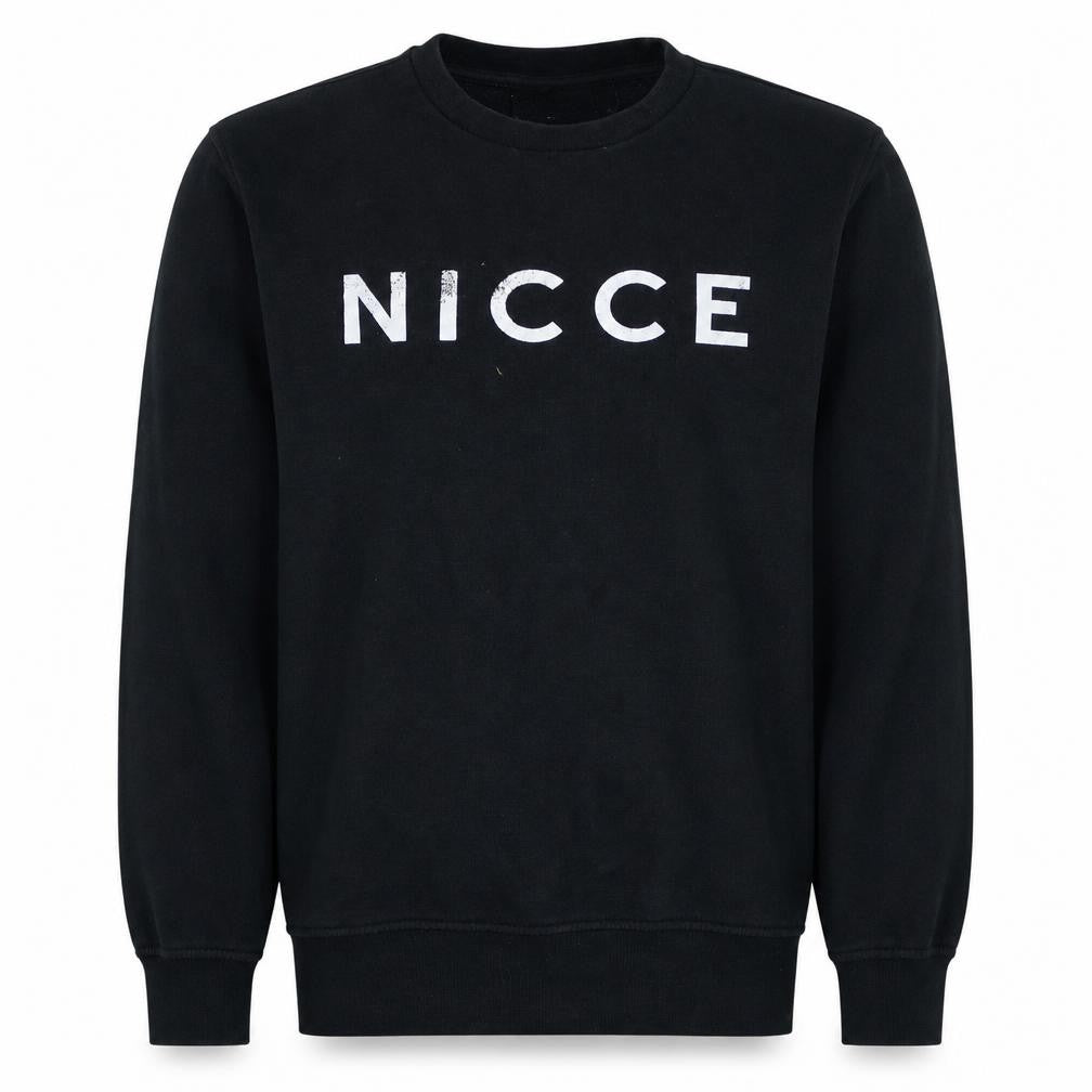 NICCE Mens Black XS Logo Crew Neck Pullover Sweatshirt