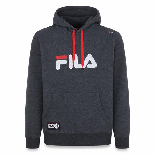 Fila Men's Grey Pullover Hoodie M Hooded Sweatshirt with Logo