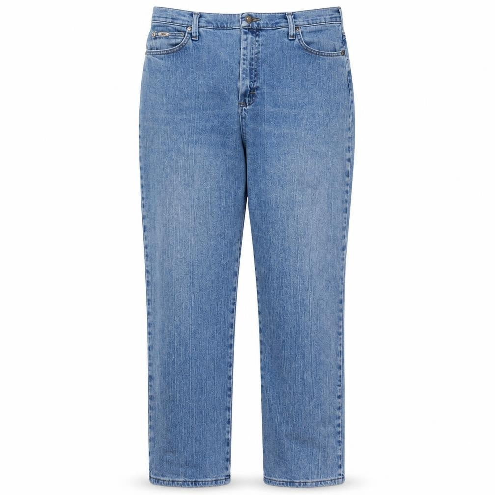 Lee Women's Blue Relaxed Straight Leg High Rise Jeans Size 14