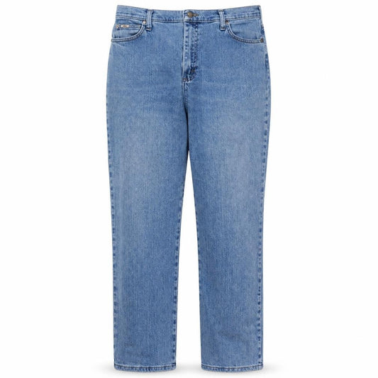 Lee Women's Blue Relaxed Straight Leg High Rise Jeans Size 14