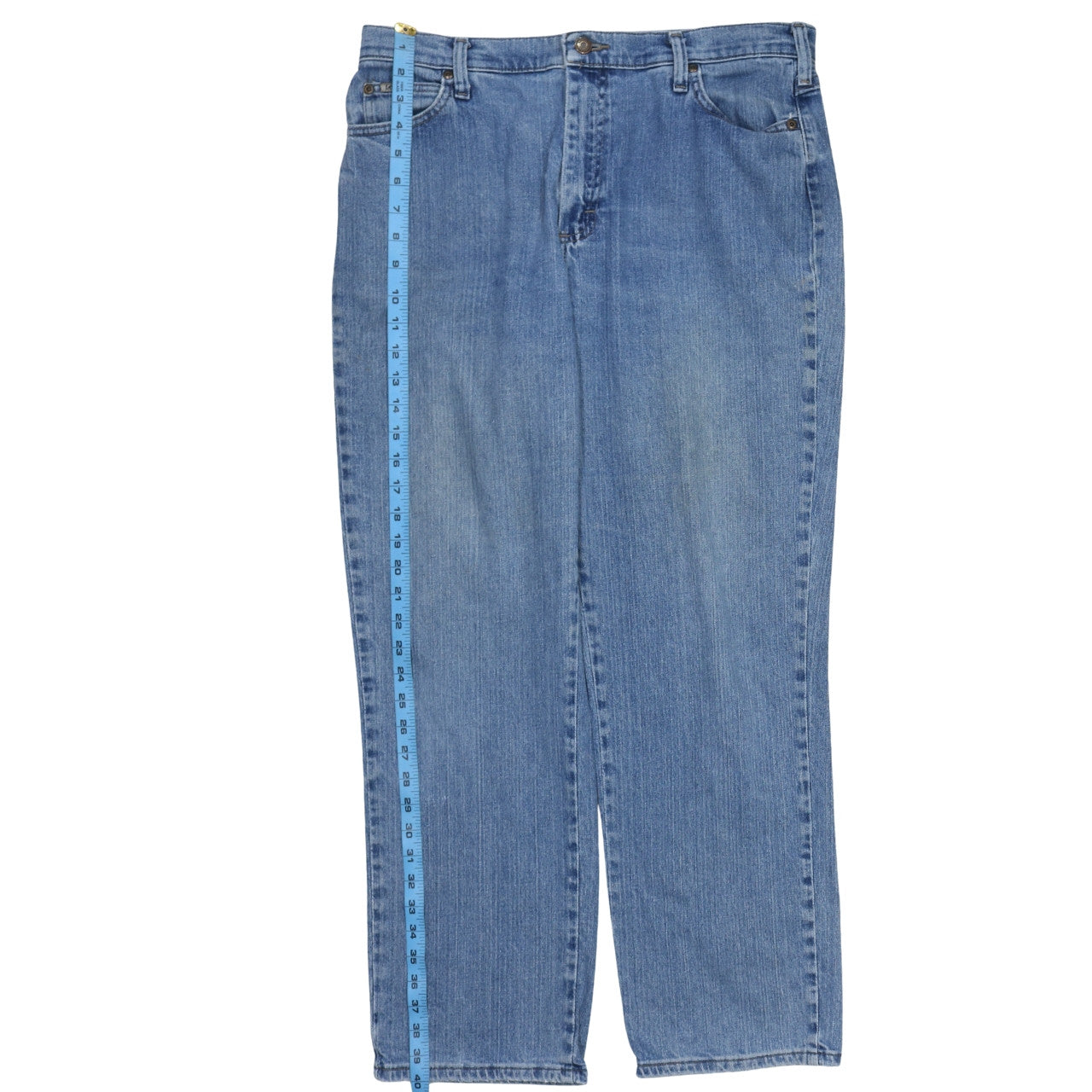 Lee Women's Blue Relaxed Straight Leg High Rise Jeans Size 14