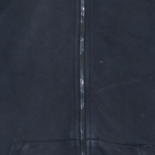 Adidas Womens Black Full Zip Hoodie Fleece Size L with Pink Logo