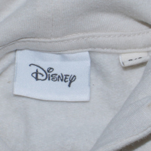 Disney Women White Pullover Hoodie Mickey Mouse Graphic Print M