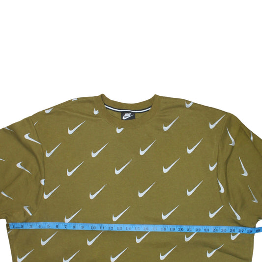 Nike Women’s Green Crew Neck Logo Print Sweatshirt XL