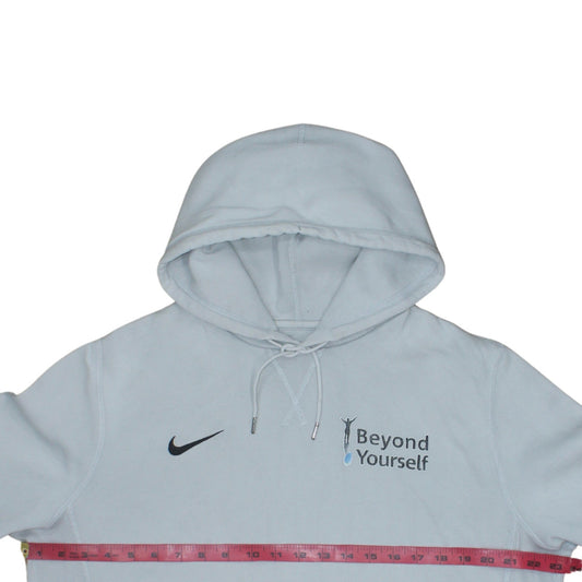 Nike Men's White Pullover Hoodie L Beyond Yourself Embroidered Sportswear