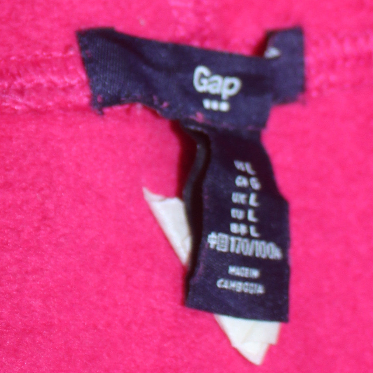GAP Men's Pink Pullover Hoodie L Fleece Logo Sweatshirt