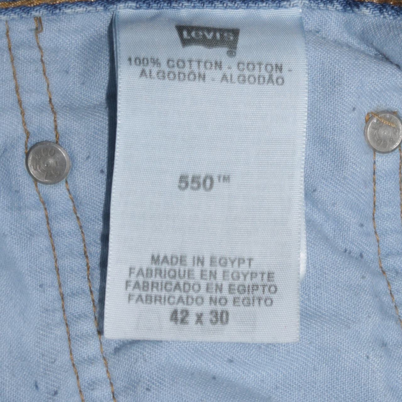Levi's Men's Blue 550 Relaxed Fit Straight Denim Jeans 42x30
