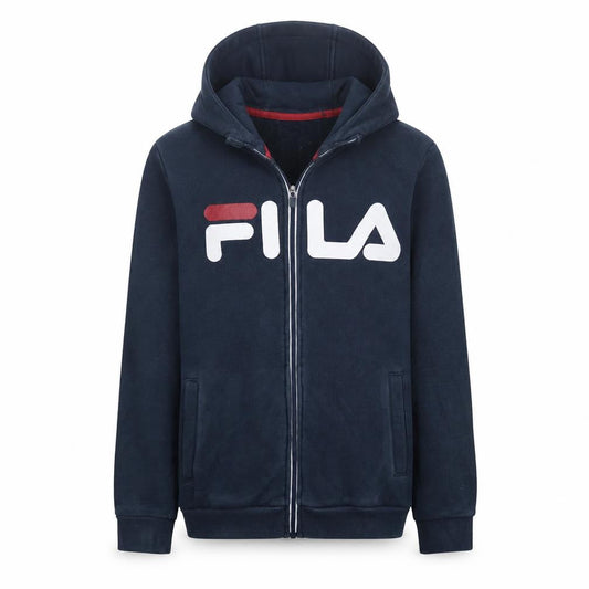 Fila Boys Navy Blue Full Zip Hoodie 158-164cm Hooded Sweatshirt