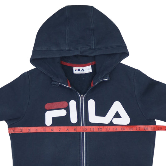 Fila Boys Navy Blue Full Zip Hoodie 158-164cm Hooded Sweatshirt