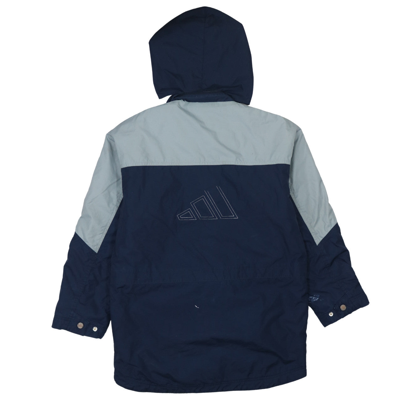 adidas Boys Blue Hooded Parka Jacket 14-15 Years Winter Lined Zip Coat