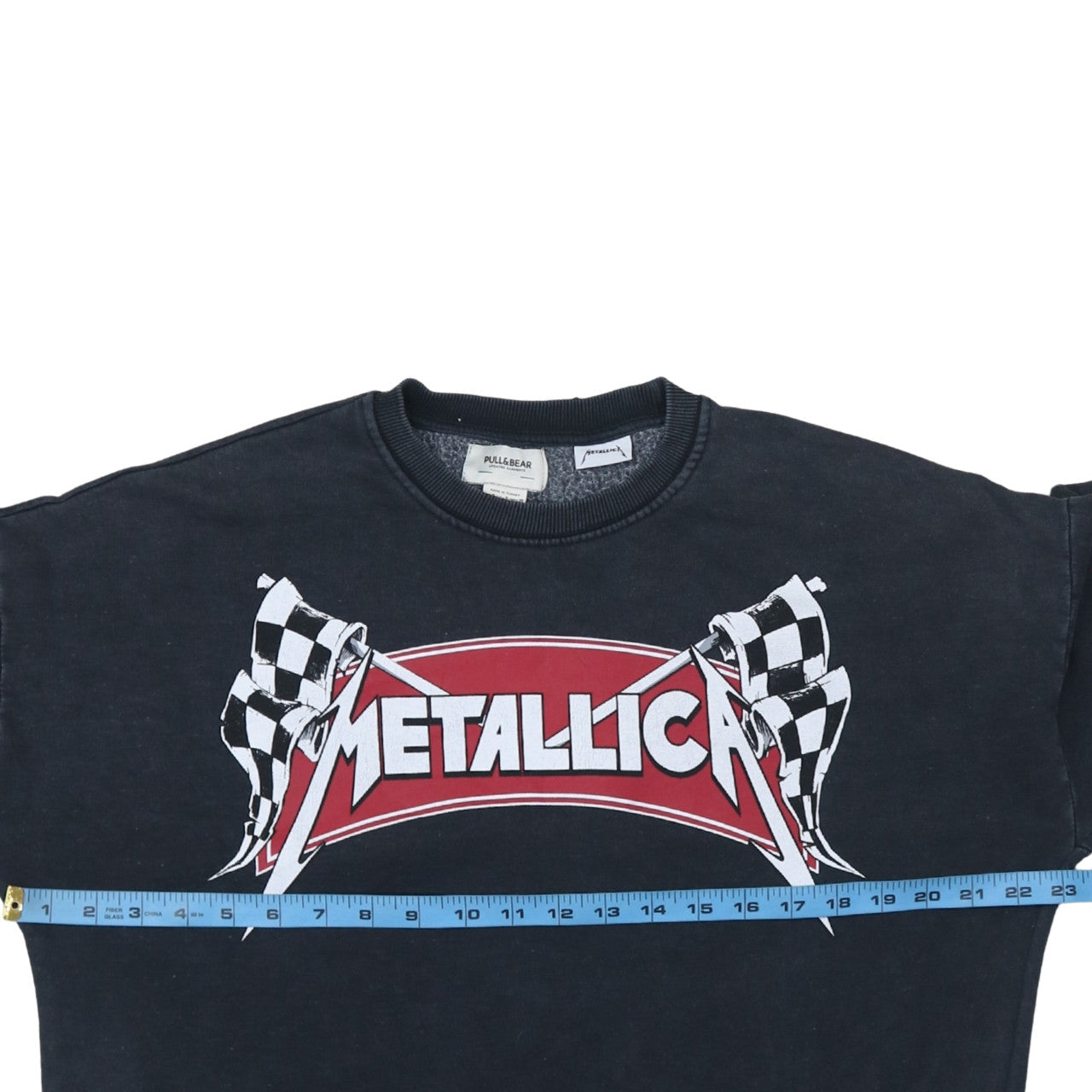 Pull&Bear Men's Black Graphic Metallica Pullover Sweatshirt S