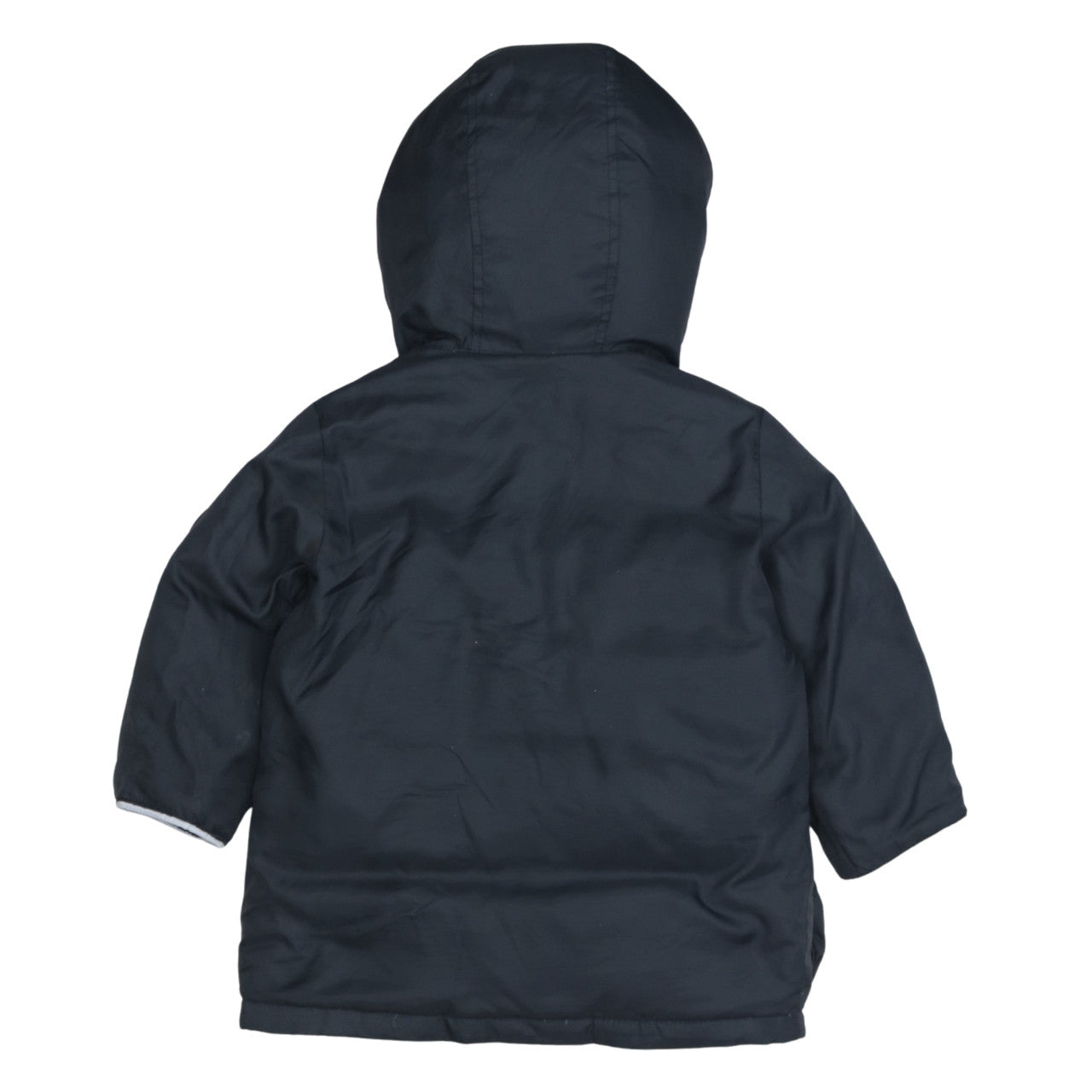 GAP Boys Black 2 Years Hooded Down Winter Parka Coat with Faux Fur Trim