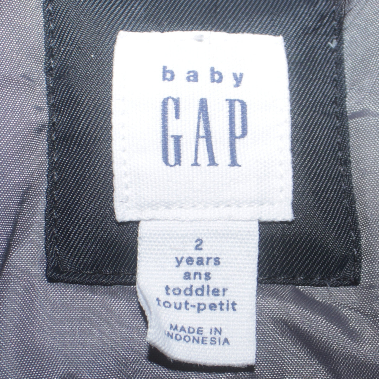 GAP Boys Black 2 Years Hooded Down Winter Parka Coat with Faux Fur Trim