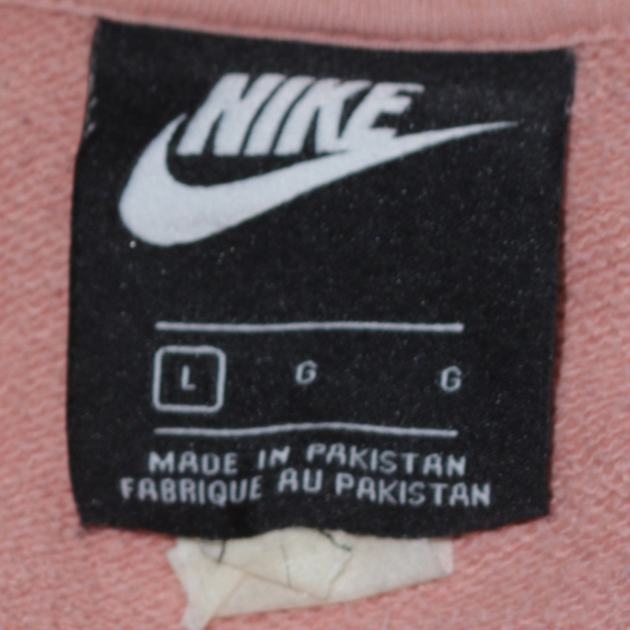 Nike Womens Pink Pullover Hoodie L Cotton Blend Logo Sweatshirt