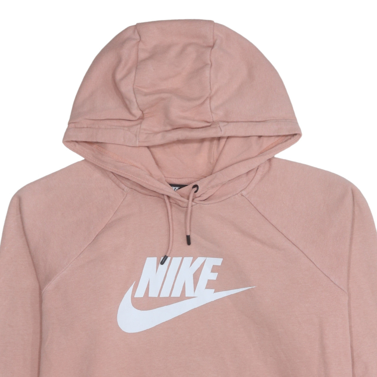 Nike Womens Pink Pullover Hoodie L Cotton Blend Logo Sweatshirt