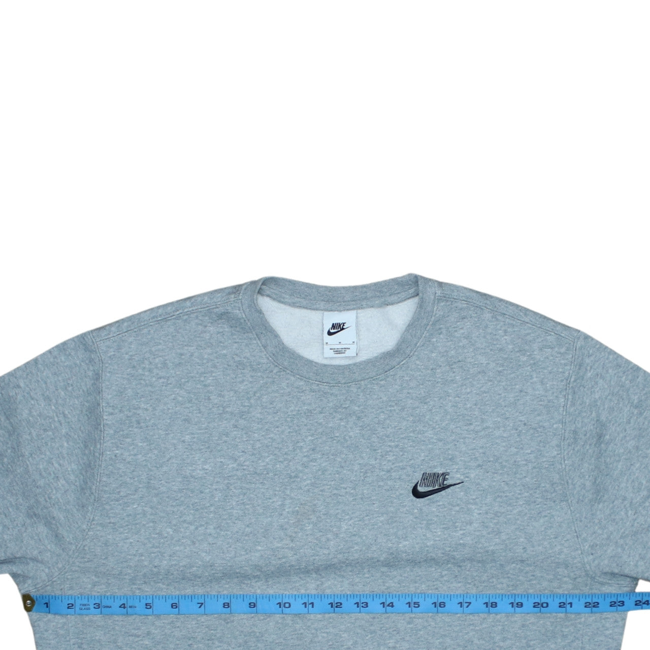 Nike Men Grey Crew Neck Pullover Sweatshirt M Regular Fit