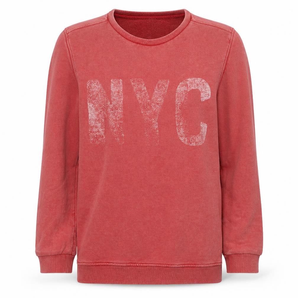 Hilfiger Denim Womens Coral Pink NYC Pullover Sweatshirt M