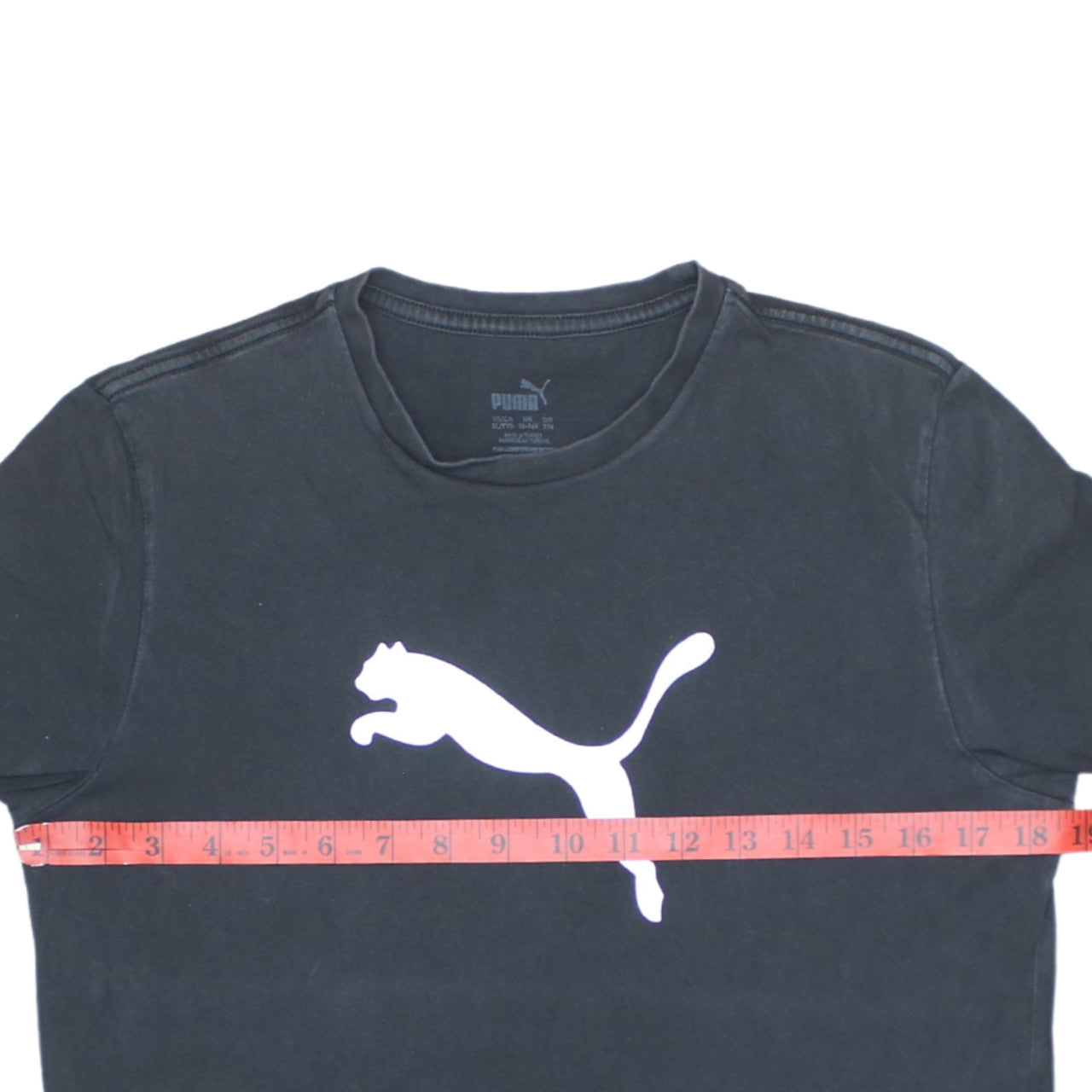 Puma Boys Black 15-16 Years Basic Logo Sports T-Shirt