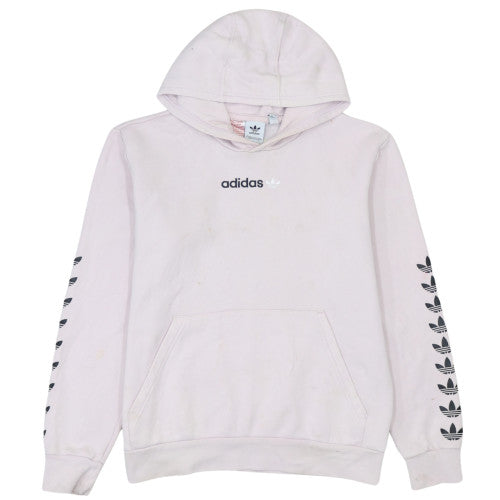 Adidas Womens Pink Hooded Pullover Sweatshirt Size XL Logo Print