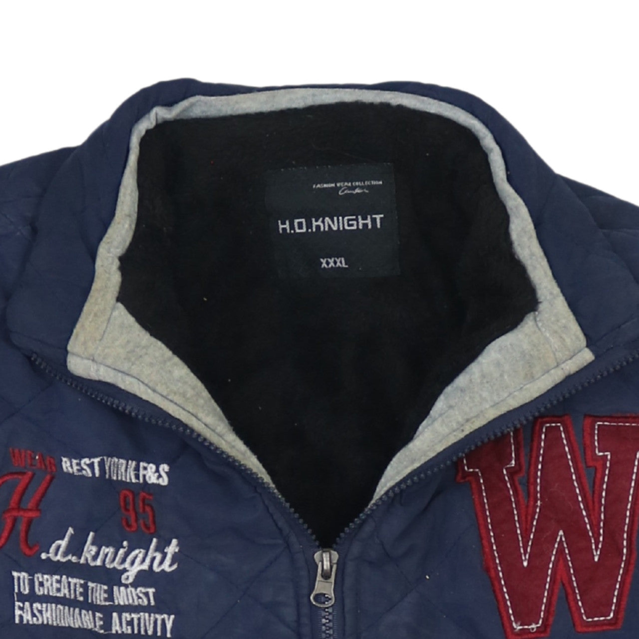H.O.Knight Men's Blue 3XL Quilted Varsity Jacket