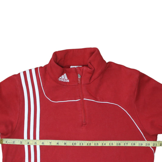 adidas Mens Red 1/4 Zip Sports Sweatshirt Size M Regular Fit