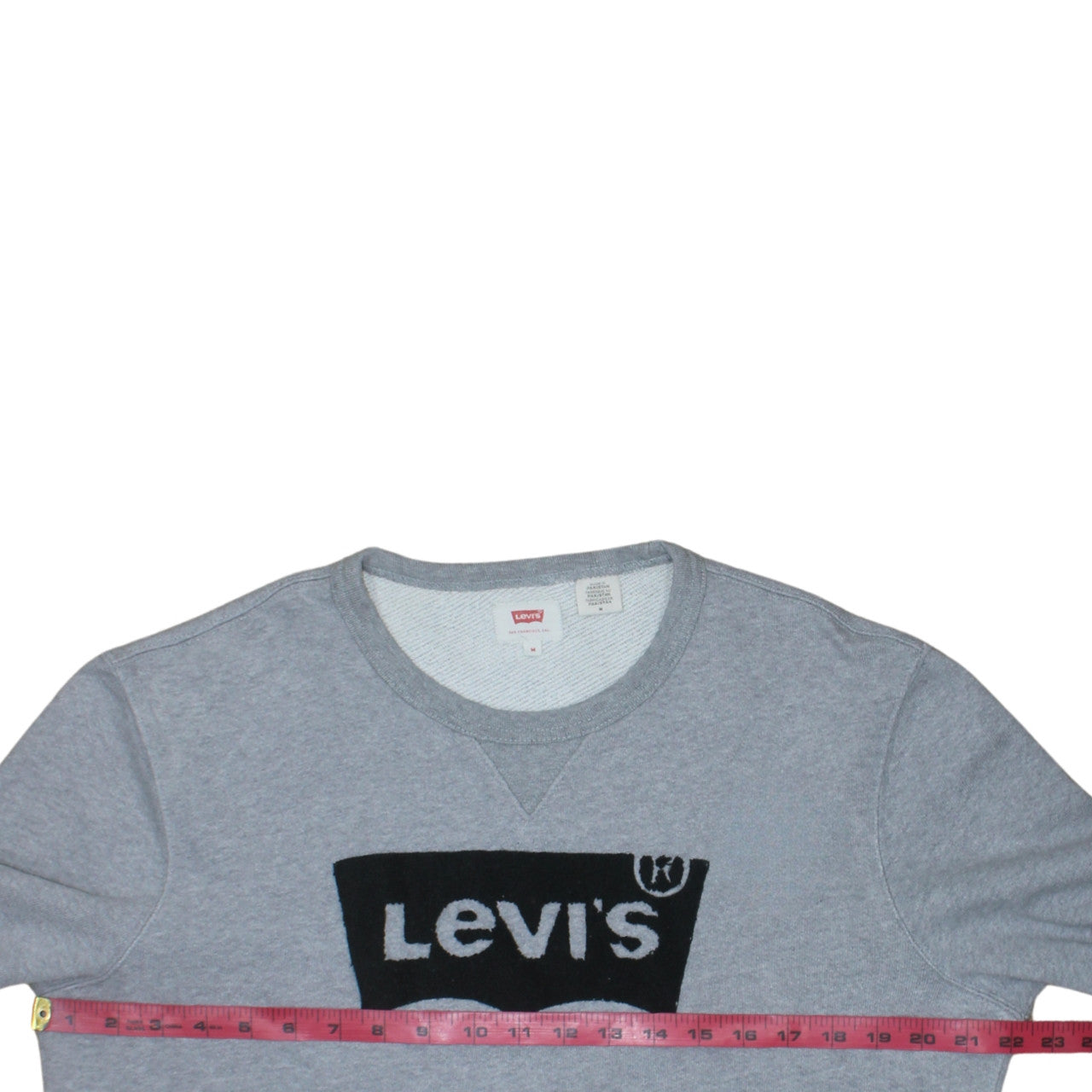 Levi's Mens Grey Logo Crew Neck Fleece Sweatshirt Size M