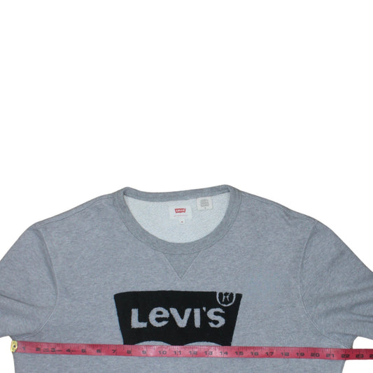 Levi's Mens Grey Logo Crew Neck Fleece Sweatshirt Size M